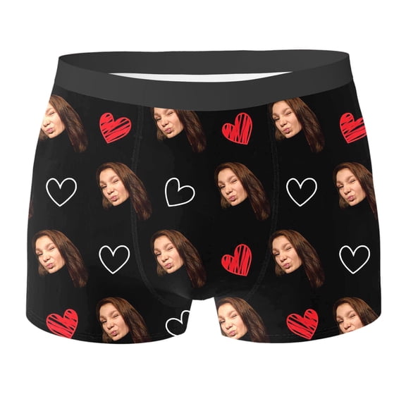 Wxolcjlv Mens Boxer Briefs Valentine's Day Diy Printing Custom Underwear With Face Custom Trendy Graphic Boxers Male Holiday Gifts Watermelon Red_812264557_1 M