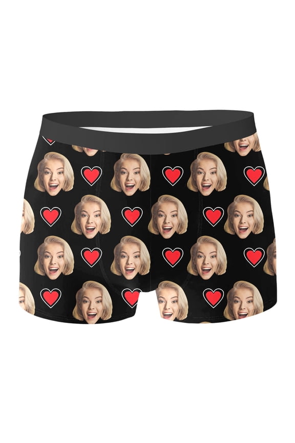 Mens Boxer Briefs Valentine's Day Diy Printing Custom Underwear With Face Custom Trendy Graphic Boxers Male Holiday Gifts Red Xxxxxl
