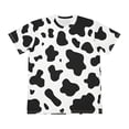 thumbnail image 1 of Wxolcjlv Mens Cow Spot Allover Print Crew Neck T Shirt Short Sleeve Regular Fit Tees Y2K Street Daily Pullover Top, 1 of 3