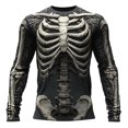 thumbnail image 1 of Wxolcjlv Mens Full Skeleton Graphic Long Sleeve T Shirt Crew Neck Fitted Athletic Tees Halloween Party Pullover Top, 1 of 3