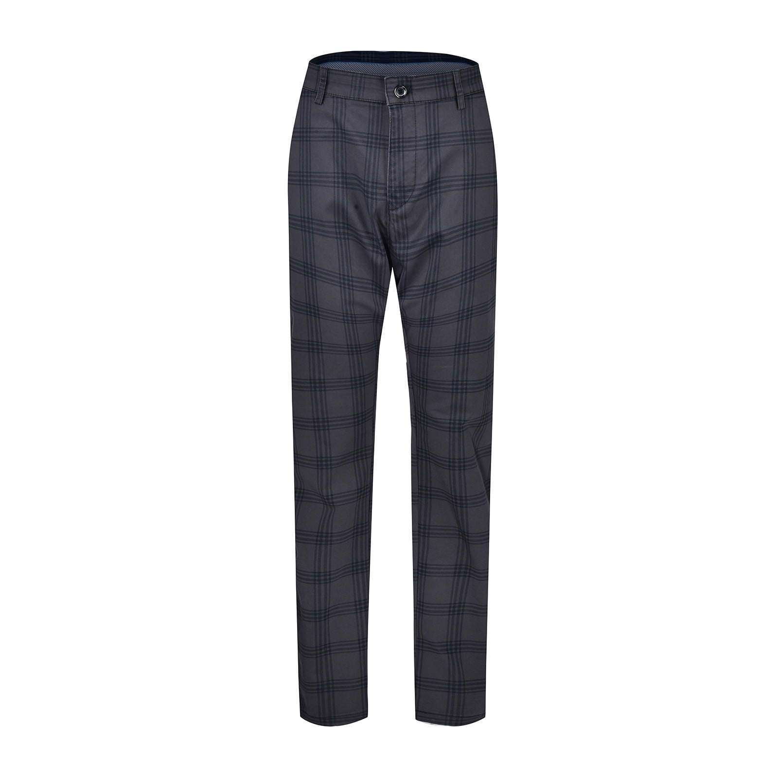 Wxolcjlv Mens Plaid Check Slim Fit Straight Dress Pants Business Casual ...