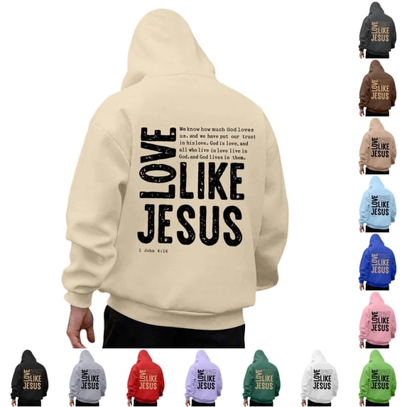 Wxolcjlv Mens Printed Pullover Hoodie Solid Sweatshirt Loose Fit Casual Daily Wear Outerwear