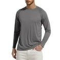 thumbnail image 1 of Wxolcjlv Mens T-Shirts Upf 50+ Raglan Sleeve Long Sleeve Thumb Hole Tee Tops Summer Sports Running Quick Dry Training Tops, 1 of 4