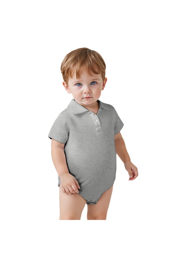 Girls Bodysuits Short Sleeve Solid Polo Jumpsuit Casual Cute Romper,0-3M