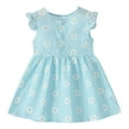 thumbnail image 1 of Wxolcjlv Newborn Girls Summer Floral Sundress Short Sleeve Round Neck Buttons Skater Dress, 1 of 8