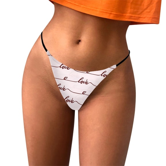 Wxolcjlv Panties For Women Valentines Day Low Rise Lace Thongs Laides Sexy Comfy Underwear Casual Thong Panties,Size S-XXL