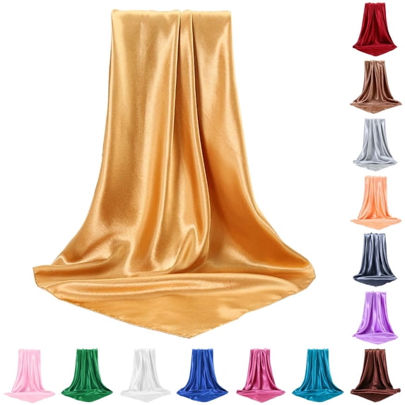 Wxolcjlv Silky Smooth Large Square Satin Scarf for Women Lightweight Portable Headscarf Wrap