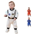 thumbnail image 1 of Wxolcjlv Toddler Astronaut Jumpsuit Long Sleeve Patched Romper Halloween Space Theme, 1 of 4