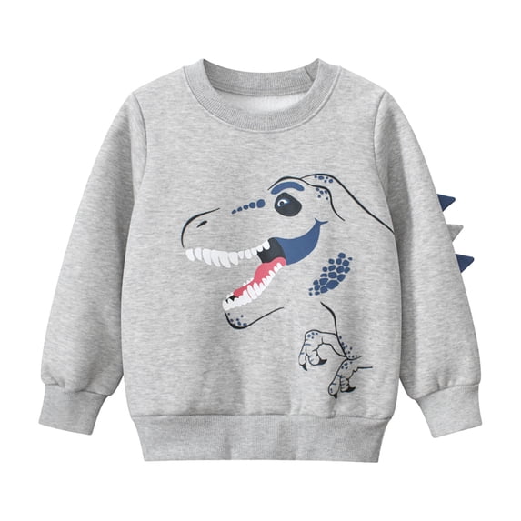 Wxolcjlv Toddler Boys Adventure Dinosaur Print Lined Hoodie Soft Long Sleeve Pullover Sweatshirt, Sizes 2-8