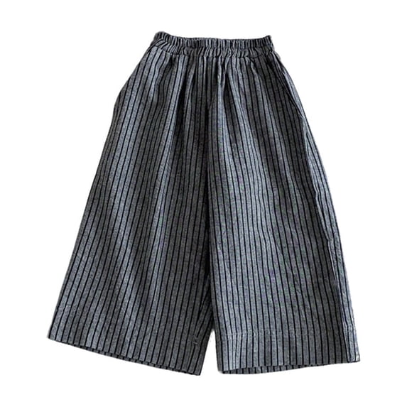Wxolcjlv Toddler Boys Casual Wide Leg Pants Striped Loose Fit Comfortable Outdoor Pants