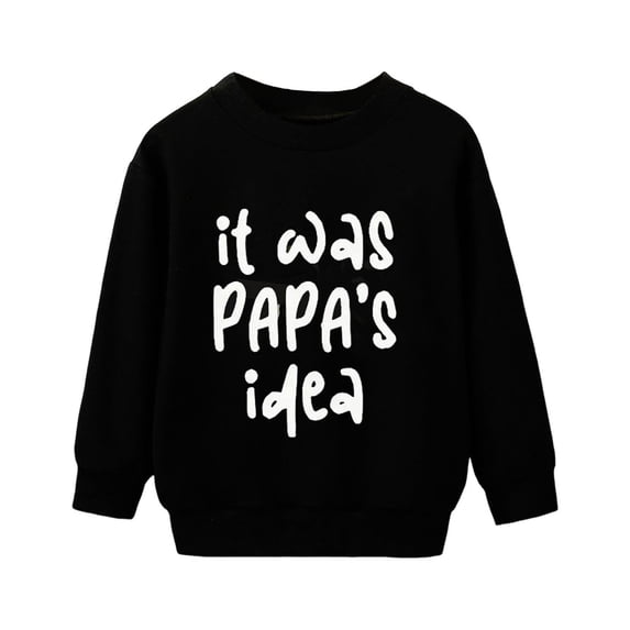 Wxolcjlv Toddler Boys Crewneck Sweatshirt Letter Print Trendy Soft Long Sleeve Pullover Top, Sizes 3-9