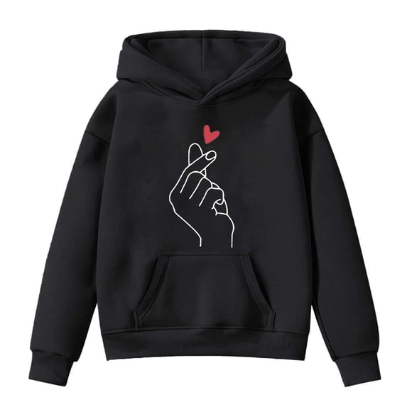 Wxolcjlv Toddler Boys Hooded Sweatshirts Long Sleeve Heart Print Casual Pullover Hoodie With Pocket Unisex Soft Comfortable Sweatshirt Loose Outerwear For Kids Boys Girls,7 -8 Years