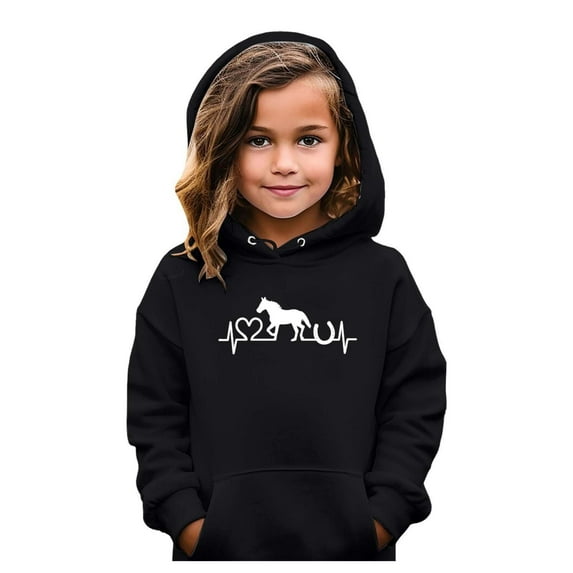 Wxolcjlv Toddler Boys Hoodies Fashion Horse Print Long Sleeve Hoodie Jacket With Pocket Casual Daily Wear Sports Sweatshirt Pullovers For Boys Girls,5-6 Years