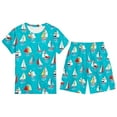 thumbnail image 1 of Wxolcjlv Toddler Boys Outfit Sets Cartoon Print Crewneck Short Sleeve Top And Shorts 2Pcs Set Kids Boys Summer Everyday Wear And Parties Comfortable Stylish Sets,8 -9 Years, 1 of 2