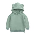 thumbnail image 1 of Wxolcjlv Toddler Boys Pullover Hoodie 3D Bear Ears Solid Design Long Sleeve Cute Casual Hooded Sweatshirt, Sizes 4-12, 1 of 7