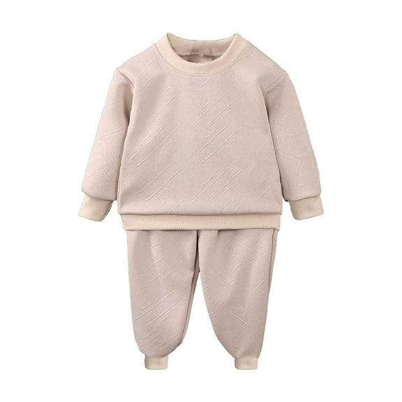 Wxolcjlv Toddler Boys Sets Solid Long Sleeve O-Neck Top Long Pants 2 Pc Set Kids Girls Casaul Minimalist Autumn Outfits Small To Medium Clothing,140