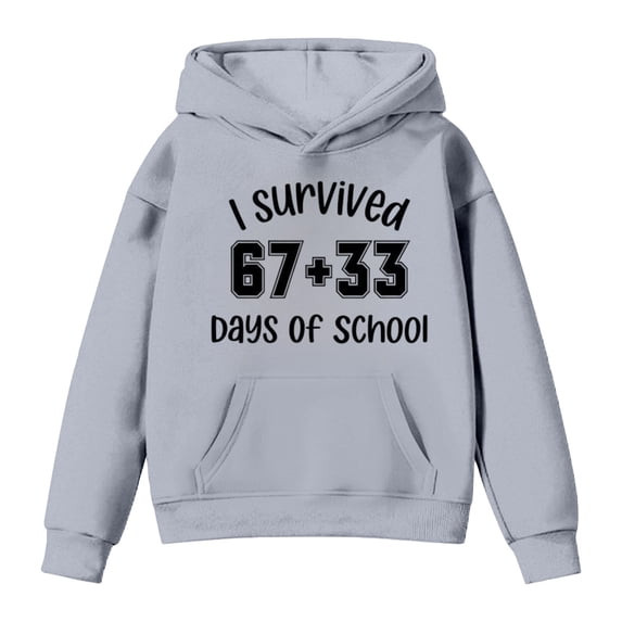 Wxolcjlv Toddler Girls 100 Days School Print Hooded Sweatshirt Casual Long Sleeve Play Pullover Top, Sizes 2-13