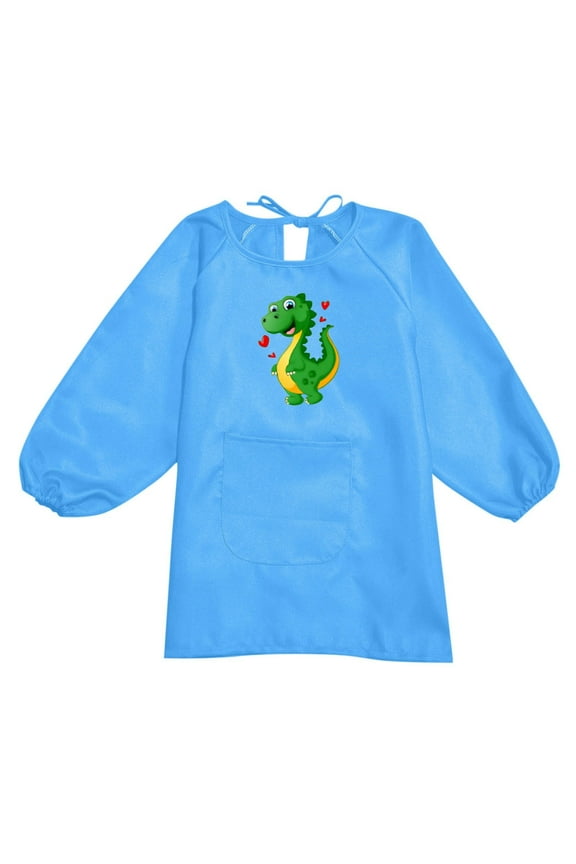 Toddler Girls Apron Long Sleeve With Pocket Design Breathable Kids Painting Art Smock,Sizes 2-4