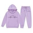 thumbnail image 1 of Wxolcjlv Toddler Girls Outfits Set Winter Fleece Hoodie And Joggers Comfy Casual Kids Clothes With Stylish Print Sets,2 -3 Years, 1 of 3