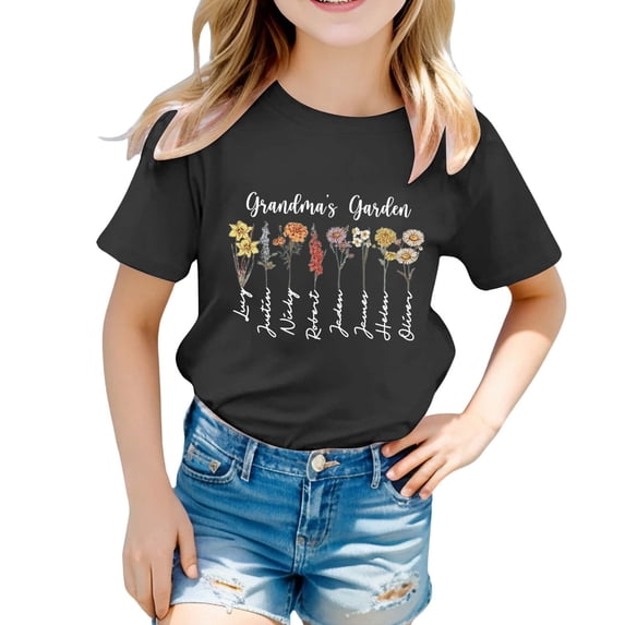 Wxolcjlv Toddler Girls T-Shirts Mother'S Day Bows Print Multicolor Round Neck Short Sleeve Tee Kids Boys Girls Summer Casual School Home Everyday Wear Stylish T-Shirts,4 -5 Years