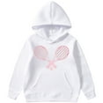 thumbnail image 1 of Wxolcjlv Toddler Kids Girls Hooded Sweatshirt Tennis Screen Printed Long Sleeve Pullover Hoodie Winter Wram Loose Fit Comfy Everyday Wear Outerwear Hoody Sweatshirts, 1 of 3