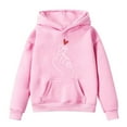 thumbnail image 1 of Wxolcjlv Tween Girls Stylish Hoodie Hand Heart Print Pullover Hooded Sweatshirt, Sizes 3-14, 1 of 3