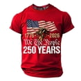 thumbnail image 1 of Wxolcjlv Usa 250Th Anniversary T-Shirt For Mens Casual Short Sleeve Comfortable Breathable Daily Couples Matching Tee,Size S-3XL, 1 of 5