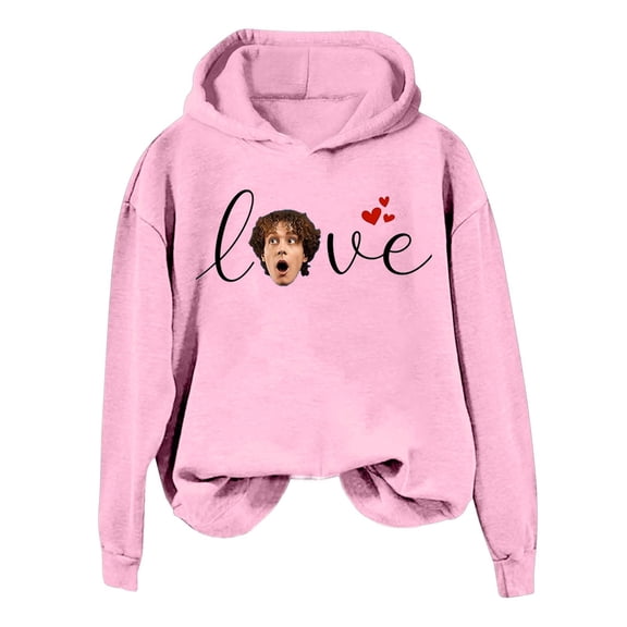 Wxolcjlv Valentine'S Day Couple Matching Hoodie Custom Photo Booth Print Soft Comfortable Sweatshirt For Him Her
