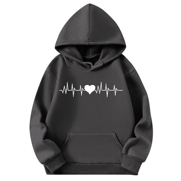 Wxolcjlv Women Valentine'S Day Hoodies Heart Printing Long Sleeve Sweater Tops With Pocket Winter Fashion Loose Pullover Sweatshirt