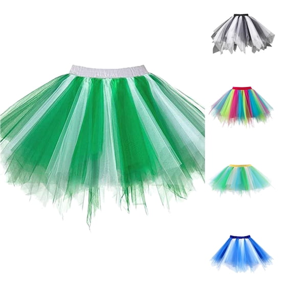 Wxolcjlv Women's Gradient Tulle Tutu Mini Skirt Elastic Waist Performance Festival Short Skirts