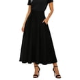 thumbnail image 1 of Wxolcjlv Women's Pleated Long Skirt High Waist Loose Fit Silhouette Office Gathering Long Skirts, 1 of 7