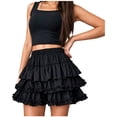thumbnail image 1 of Wxolcjlv Women's Ruffle Tiered Mini Skort Elastic Waist Party Flared Skorts, 1 of 4