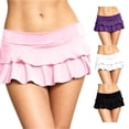 thumbnail image 1 of Wxolcjlv Women's Ruffled Swim Mini Skort Fold Over Waist Stretch Fit Silhouette Beach Pool Skorts, 1 of 4