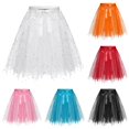thumbnail image 1 of Wxolcjlv Women's Sequin Short Tulle Skirt Satin Bow Tie Multi‑Layer Mesh Night‑Out Casual Skirts, 1 of 4