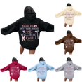 thumbnail image 1 of Wxolcjlv Womens Bow Text Print Hoodie Back Print Cut Streetwear Hooded Sweatshirts, 1 of 6