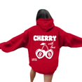 thumbnail image 1 of Wxolcjlv Womens Cherry Print Pullover Hoodies Oversized Drawstring Hooded Sweatshirts Fall Cute Tops, 1 of 5