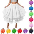 thumbnail image 1 of Wxolcjlv Womens Chiffon High Low Maxi Skirt Elastic Waist Tiered Skirts, 1 of 5