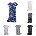 thumbnail image 1 of Wxolcjlv Womens Christmas Animal Print Nightgown Short Sleeve Loose Midi Sleep Dress Indoor Wear, 1 of 4