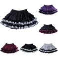 thumbnail image 1 of Wxolcjlv Womens Contrast Ruffle Tier Mini Skirt Elastic Waist Multi‑Layer Construction Party Skirts, 1 of 4