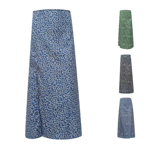 Wxolcjlv Womens Ditsy Floral Maxi Skirt Cut Mid Rise Waist Flowy Silhouette Casual Skirts