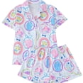 thumbnail image 1 of Wxolcjlv Womens Dog Portrait Print Pajama Set Short Sleeve Lapel Top Elastic Waist Sleep Shorts, 1 of 6