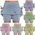 thumbnail image 1 of Wxolcjlv Womens Floral Print Skort High Waist Built‑In Short Workout Casual Skirts, 1 of 8