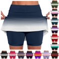 thumbnail image 1 of Wxolcjlv Womens Gradient Active Skort High Waist Athletic Short Skirts, 1 of 6