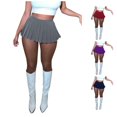 thumbnail image 1 of Wxolcjlv Womens High Waist Pleated Mini Skirt Built‑In Inner Short A‑Line Cut for Club Street Daily Looks Skorts, 1 of 4