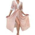 thumbnail image 1 of Wxolcjlv Womens Nightgown Mesh Lace Kimono Robe Sexy Bathrobe House Dress Ladies Comfy Pajama Dress,S, 1 of 8