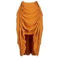 thumbnail image 1 of Wxolcjlv Womens Ruched High‑Low Midi Skirt Drawstring Side Ruffle Trim Street Skirts, 1 of 2
