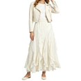 thumbnail image 1 of Wxolcjlv Womens Ruffled Lace Maxi Skirt Elastic Waist Flowy Layered Cut Skirts, 1 of 8