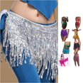 thumbnail image 1 of Wxolcjlv Womens Sequin Fringe Mini Skirt Sparkly Party Dance Skirts, 1 of 3