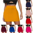 thumbnail image 1 of Wxolcjlv Womens Solid Bodycon Mini Skirt High Rise Slim Fit Stretch Skirts, 1 of 7