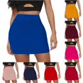 thumbnail image 1 of Wxolcjlv Womens Solid Bodycon Mini Skirt High Rise Slim Fit Stretch Skirts, 1 of 7